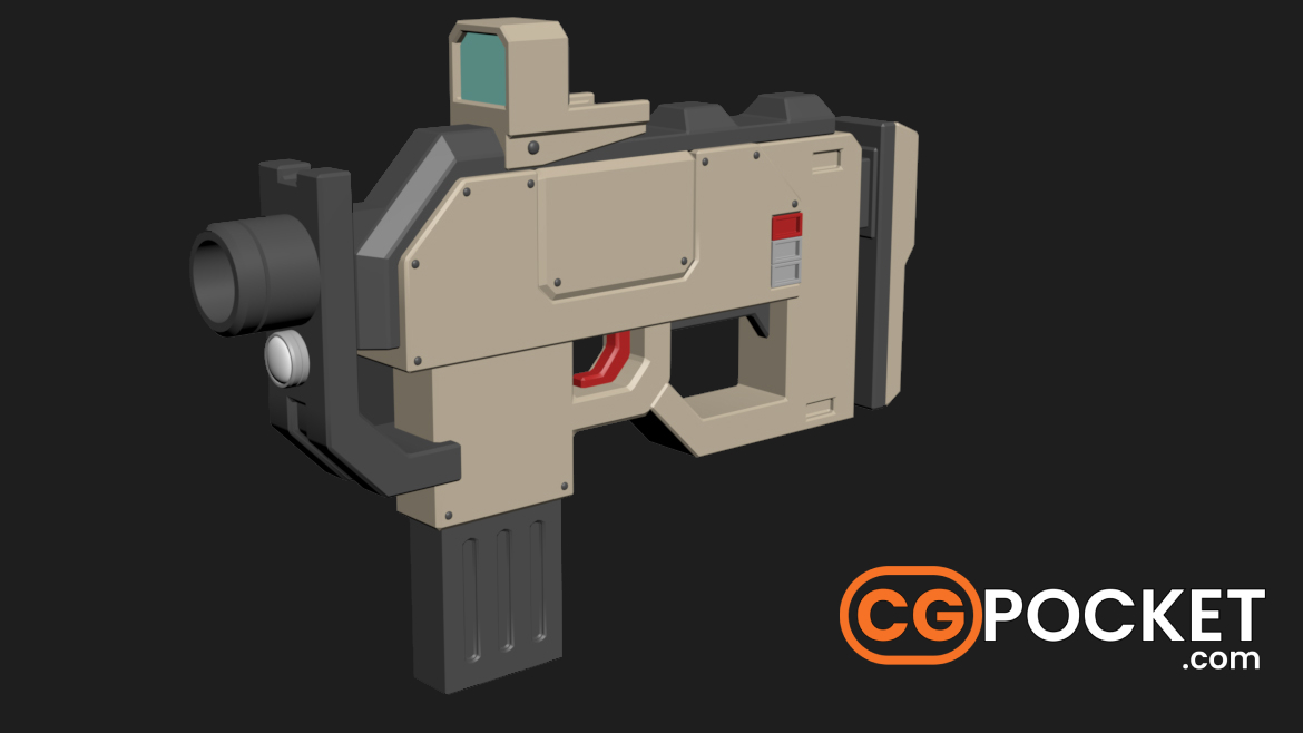 Modern Gun 3D Model created in 3ds Max