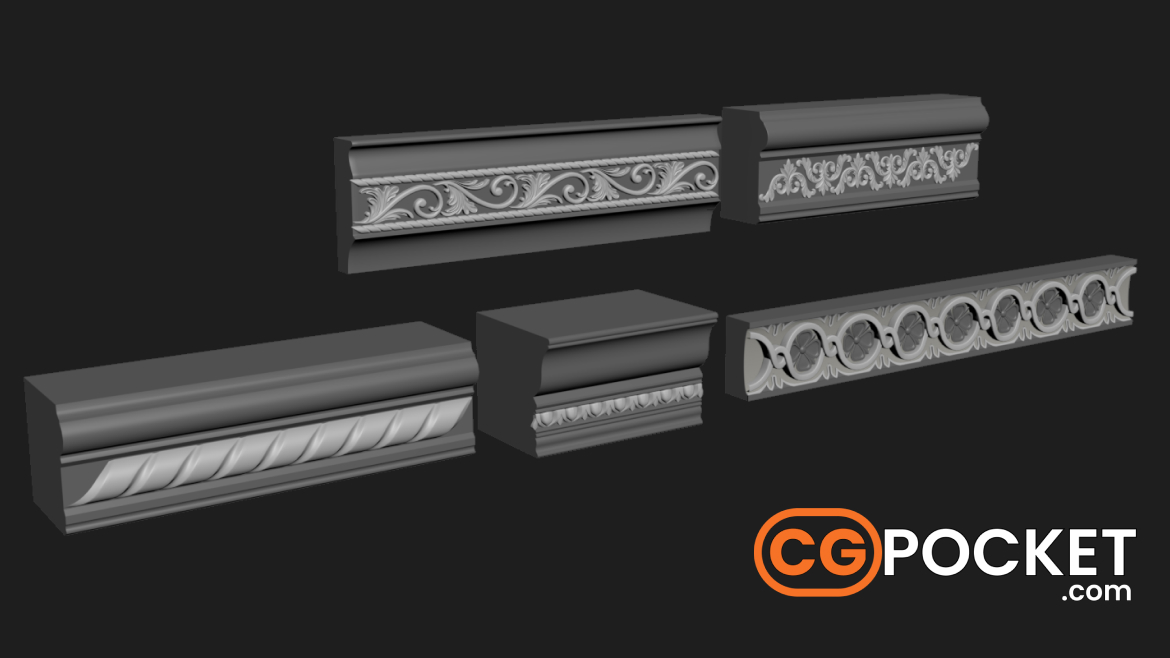 Decorative Wall Molding 3D Model Collection