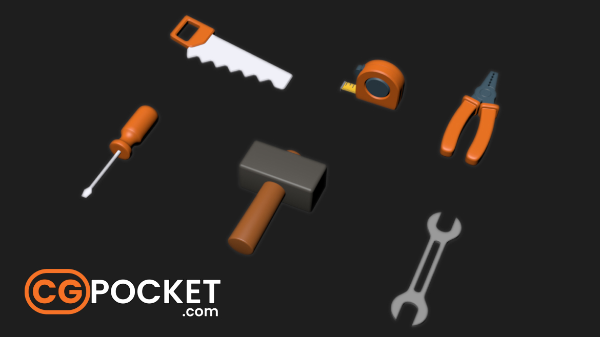 Hand Tools Collection 3D Model Free Download