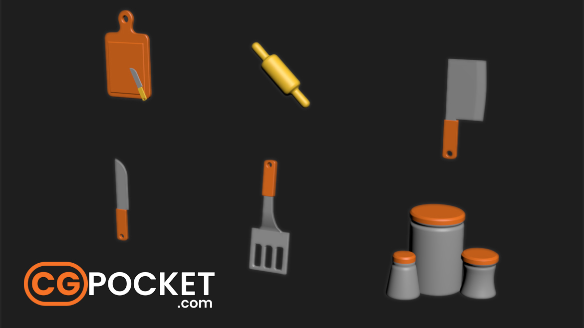 Kitchen Tools Collection 3D Model Free Download